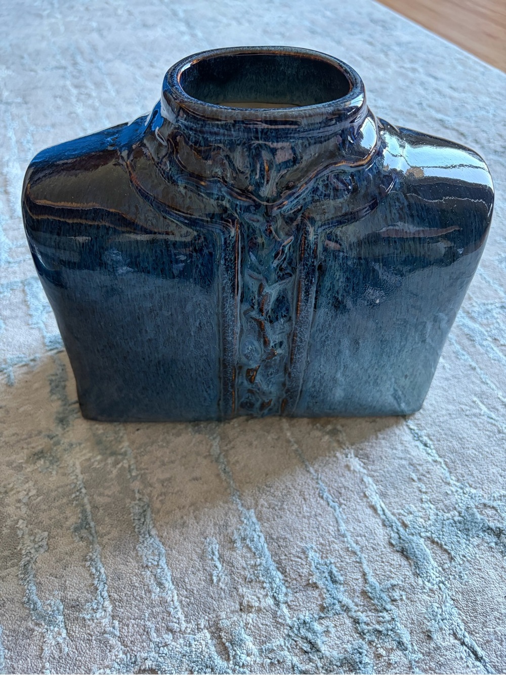 Blue Glazed Ceramic Vase
